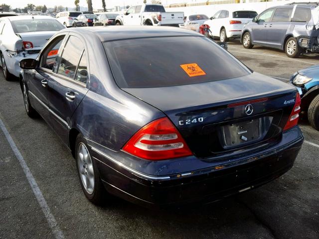 WDBRF81J94F479175 - 2004 MERCEDES-BENZ C 240 4MAT BLUE photo 3