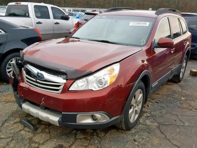 4S4BRDLC9B2406647 - 2011 SUBARU OUTBACK 3. RED photo 2