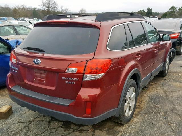 4S4BRDLC9B2406647 - 2011 SUBARU OUTBACK 3. RED photo 4