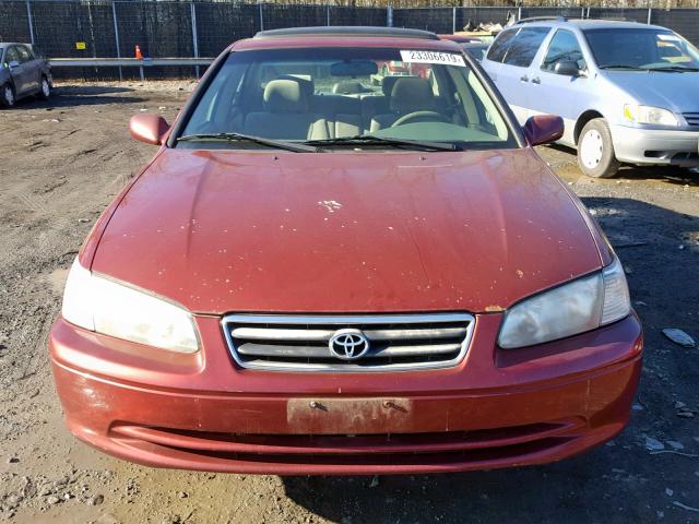 4T1BG22K01U814895 - 2001 TOYOTA CAMRY BURGUNDY photo 9