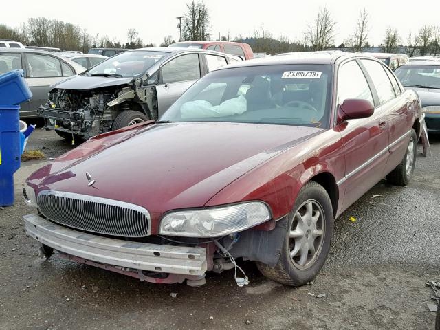 1G4CW54K414168444 - 2001 BUICK PARK AVENU MAROON photo 2