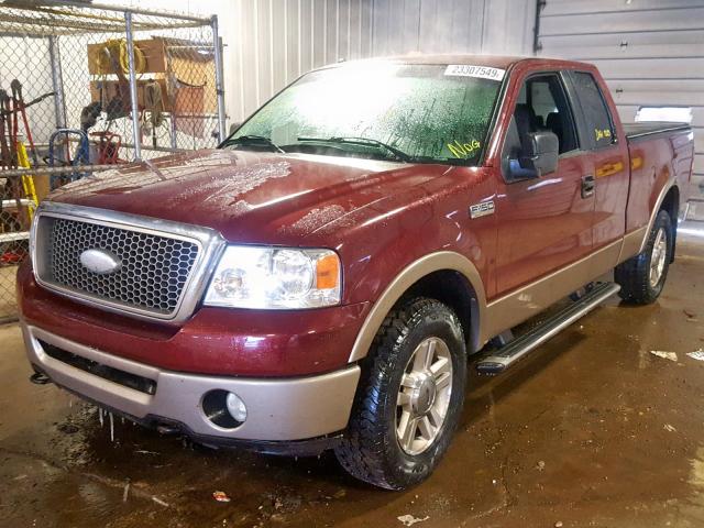 1FTPX14V16KC31282 - 2006 FORD F150 MAROON photo 2