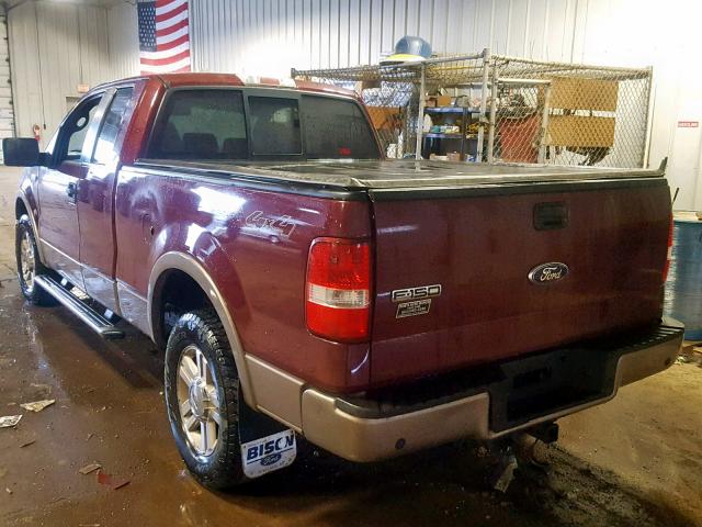 1FTPX14V16KC31282 - 2006 FORD F150 MAROON photo 3