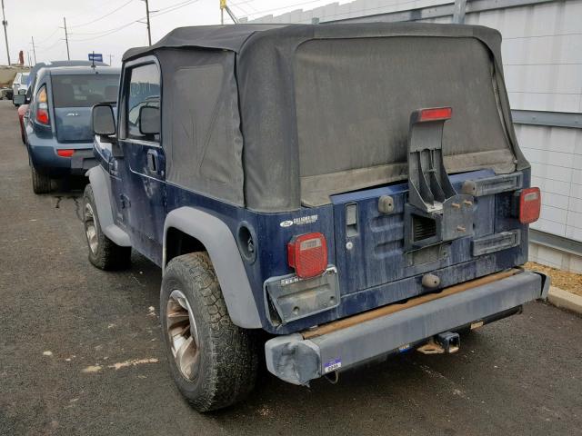 1J4FA49S75P322341 - 2005 JEEP WRANGLER / BLUE photo 3