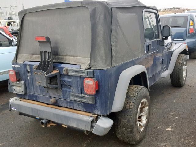 1J4FA49S75P322341 - 2005 JEEP WRANGLER / BLUE photo 4