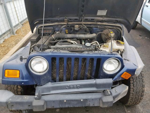 1J4FA49S75P322341 - 2005 JEEP WRANGLER / BLUE photo 7