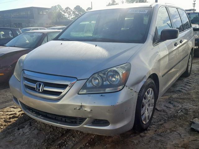 5FNRL38205B112229 - 2005 HONDA ODYSSEY LX SILVER photo 2