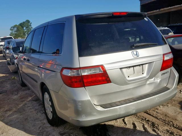 5FNRL38205B112229 - 2005 HONDA ODYSSEY LX SILVER photo 3