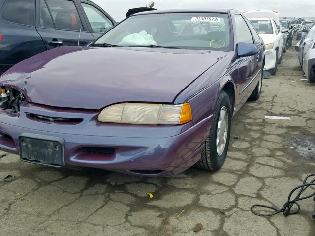 1FALP62W2SH214141 - 1995 FORD THUNDERBIR PURPLE photo 2