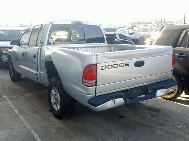 1B7GL2AX21S184005 - 2001 DODGE DAKOTA QUA SILVER photo 3