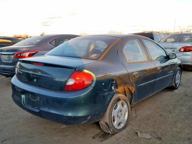 1B3ES46C5YD777921 - 2000 DODGE NEON BASE GREEN photo 4