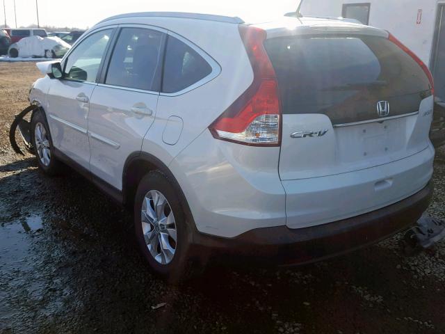 5J6RM4H74DL027205 - 2013 HONDA CR-V EXL WHITE photo 3