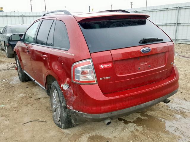 2FMDK38C97BA89695 - 2007 FORD EDGE SEL RED photo 3