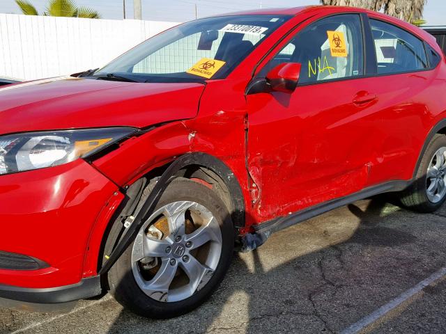 3CZRU5H31GM722134 - 2016 HONDA HR-V LX RED photo 9