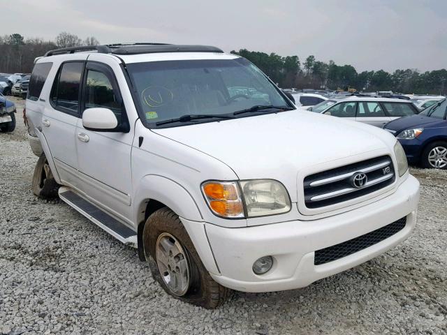 5TDZT38A72S133075 - 2002 TOYOTA SEQUOIA LI WHITE photo 1