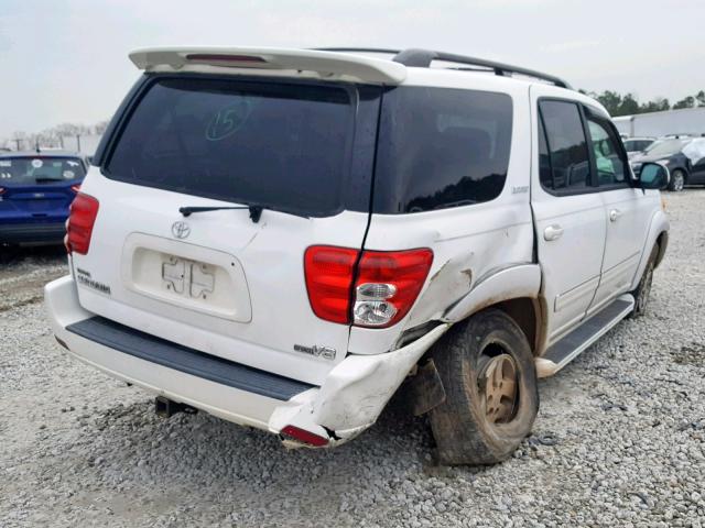 5TDZT38A72S133075 - 2002 TOYOTA SEQUOIA LI WHITE photo 4