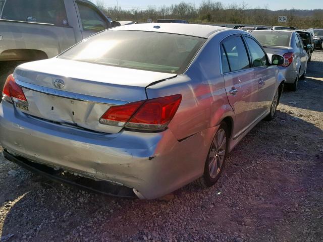 4T1BK3DB9CU465305 - 2012 TOYOTA AVALON BAS SILVER photo 4