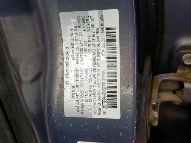 JM3TB38AX80158788 - 2008 MAZDA CX-9 GRAY photo 10