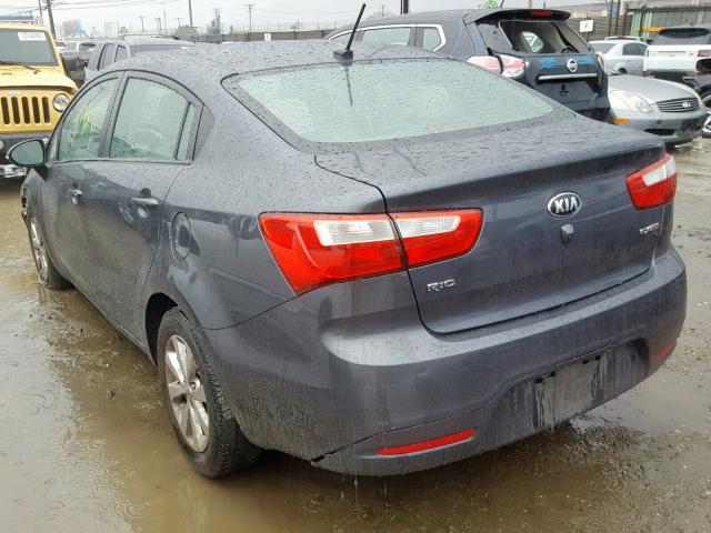 KNADN4A35E6405727 - 2014 KIA RIO EX GRAY photo 3