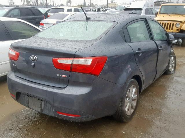 KNADN4A35E6405727 - 2014 KIA RIO EX GRAY photo 4