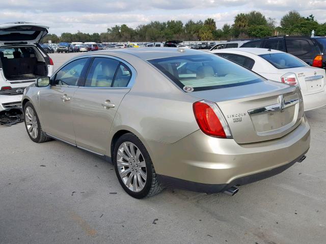 1LNHL9DR2BG600287 - 2011 LINCOLN MKS GOLD photo 3