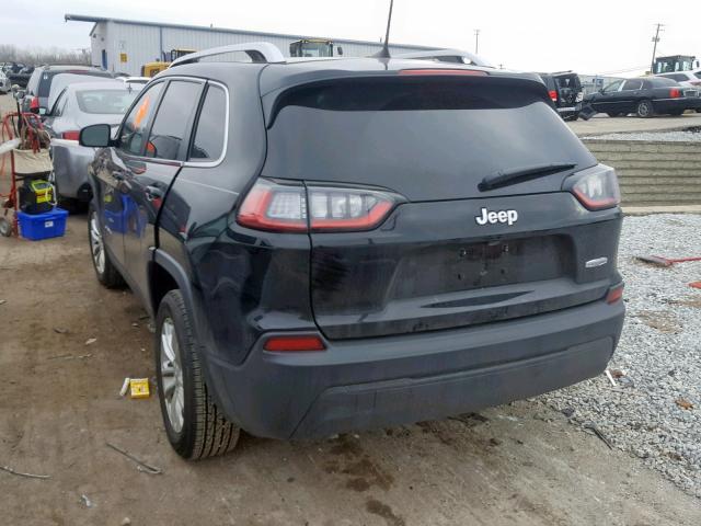 1C4PJLCB0KD267127 - 2019 JEEP CHEROKEE L BLACK photo 3