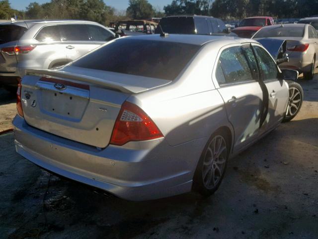 3FAHP0JA6CR389940 - 2012 FORD FUSION SEL 银色 照片 4