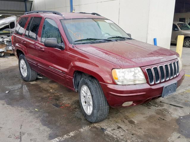 1J4GW58N02C126252 - 2002 JEEP GRAND CHER MAROON photo 1