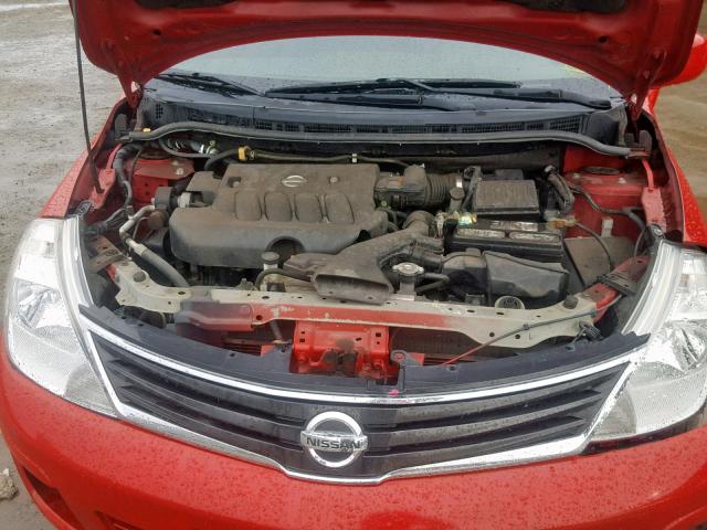 3N1BC1CP1AL405077 - 2010 NISSAN VERSA S RED photo 7