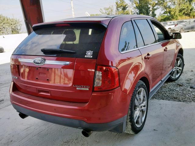 2FMDK3K97CBA67539 - 2012 FORD EDGE LIMIT RED photo 4