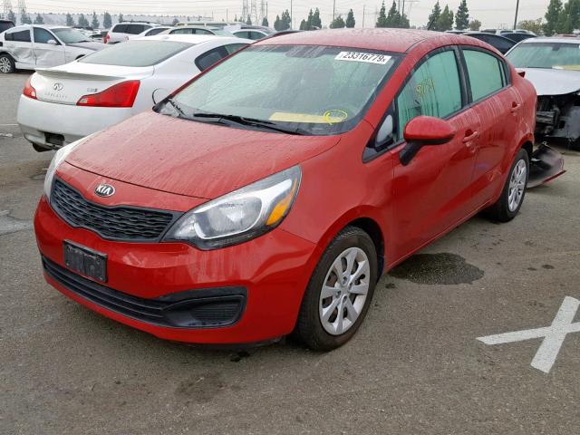 KNADM4A3XE6410571 - 2014 KIA RIO LX RED photo 2