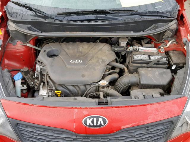 KNADM4A3XE6410571 - 2014 KIA RIO LX RED photo 7