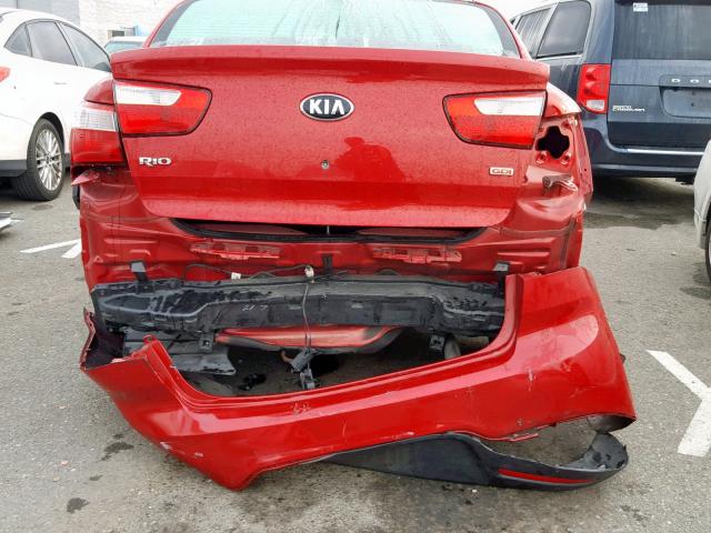 KNADM4A3XE6410571 - 2014 KIA RIO LX RED photo 9