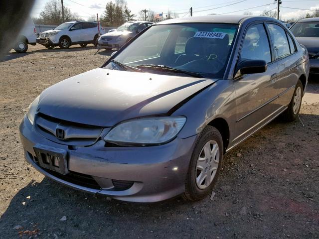 1HGES16355L016175 - 2005 HONDA CIVIC DX V GRAY photo 2