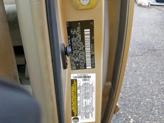 5TDZA23C15S288573 - 2005 TOYOTA SIENNA CE GOLD photo 10