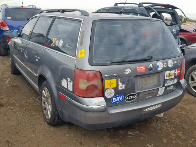 WVWVH63B41E263305 - 2001 VOLKSWAGEN PASSAT GLS GRAY photo 3