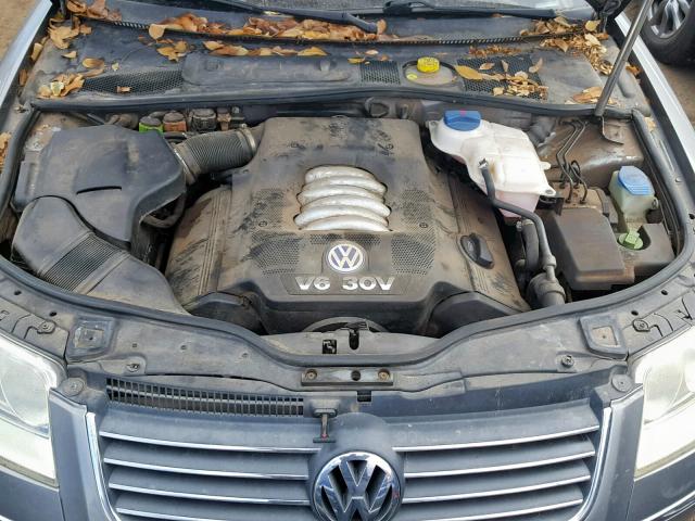 WVWVH63B41E263305 - 2001 VOLKSWAGEN PASSAT GLS GRAY photo 7