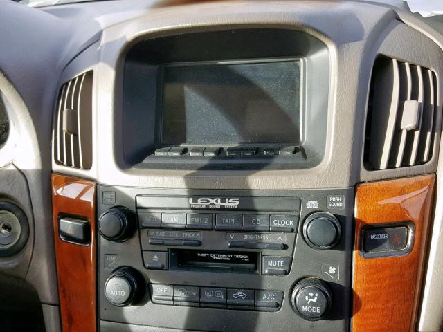 JT6GF10U5Y0078900 - 2000 LEXUS RX 300 TAN photo 9