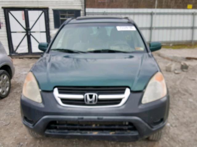 JHLRD78812C082310 - 2002 HONDA CR-V EX GREEN photo 9