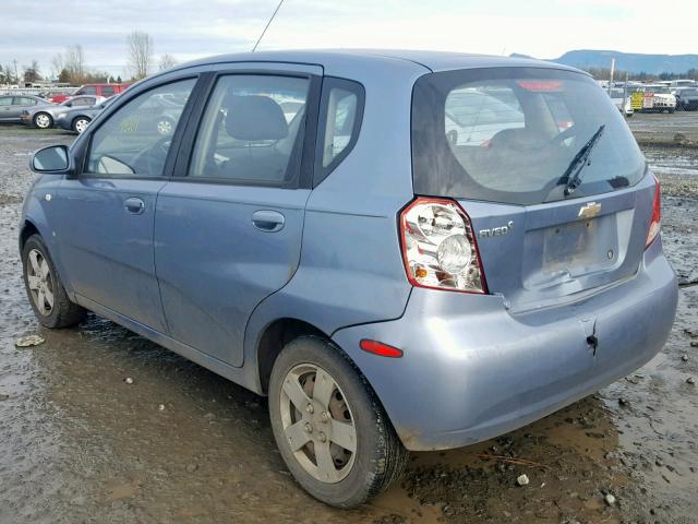 KL1TD66647B790960 - 2007 CHEVROLET AVEO BASE ლურჯი ფოტო 3