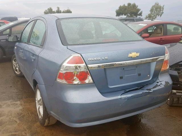 KL1TD56647B159278 - 2007 CHEVROLET AVEO BASE ლურჯი ფოტო 3