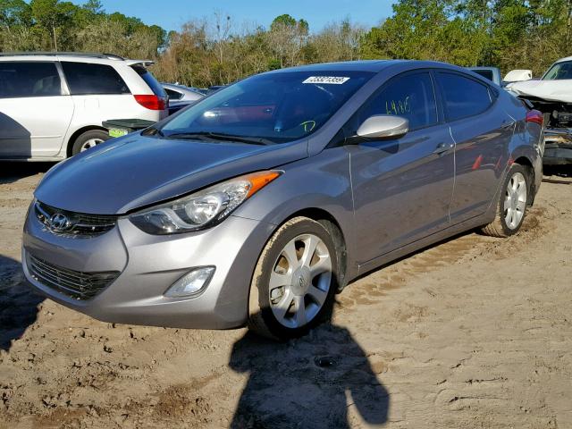 KMHDH4AE2DU637090 - 2013 HYUNDAI ELANTRA GL GRAY photo 2