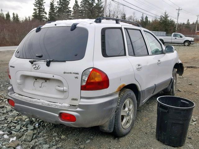 KM8SB12B55U930334 - 2005 HYUNDAI SANTA FE WHITE photo 4