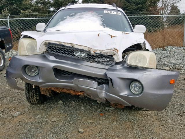 KM8SB12B55U930334 - 2005 HYUNDAI SANTA FE WHITE photo 9