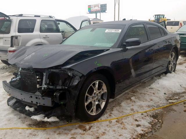 2C3CDXHGXHH549339 - 2017 DODGE CHARGER SX BLUE photo 2