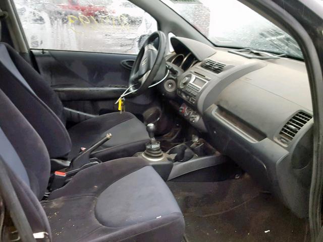 JHMGD37498S071418 - 2008 HONDA FIT BLACK photo 5