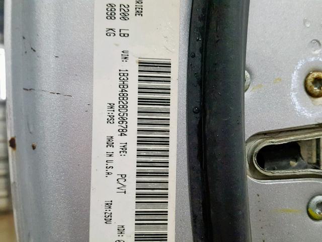 1B3HB48B28D506784 - 2008 DODGE CALIBER SX SILVER photo 10