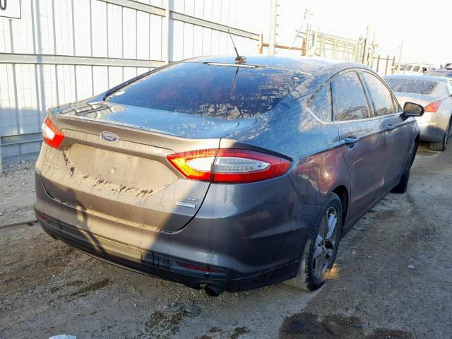 3FA6P0HR4DR360697 - 2013 FORD FUSION SE GRAY photo 4