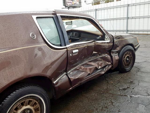 1MEBP92F3EH657439 - 1984 MERCURY COUGAR BROWN photo 9