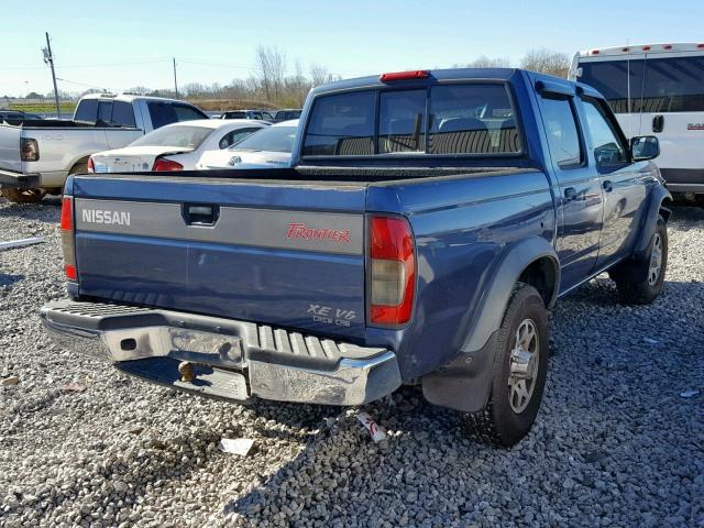 1N6ED27T2YC354809 - 2000 NISSAN FRONTIER C BLUE photo 4